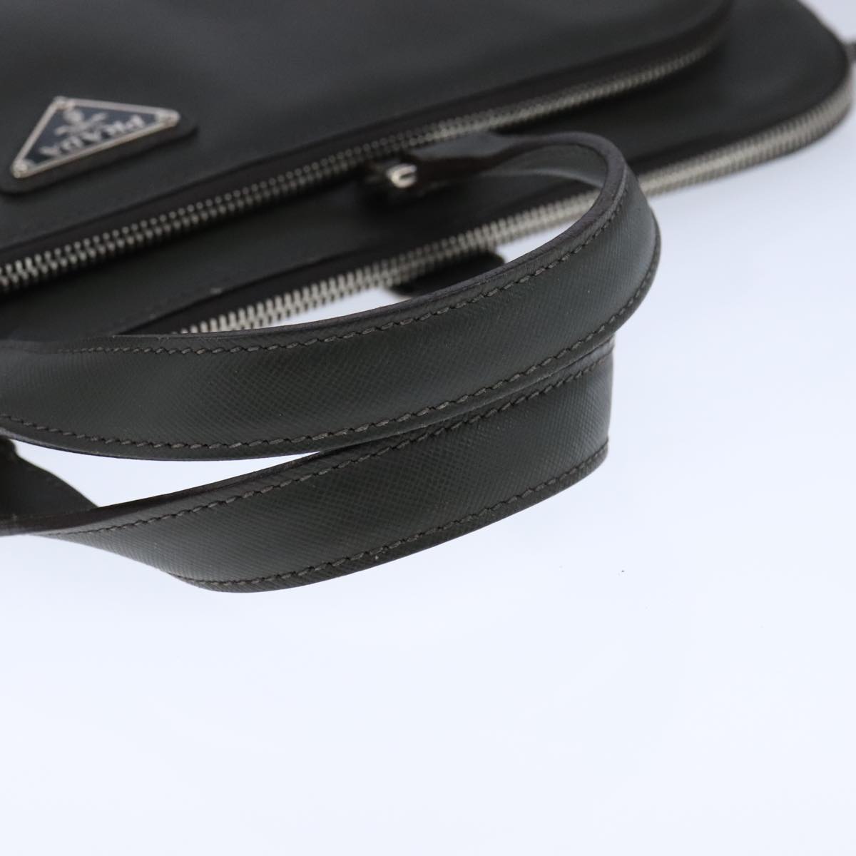 Prada Saffiano Black Leather Briefcase Bag (Pre-Owned)