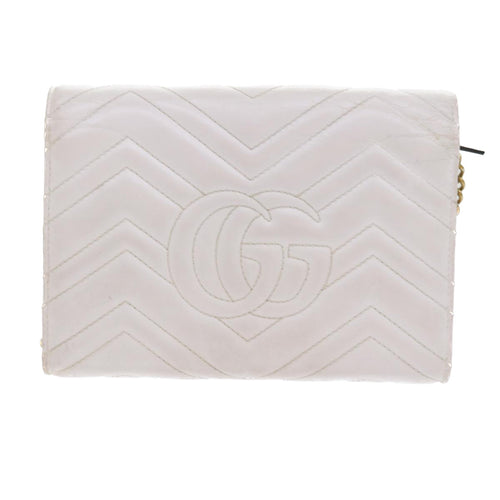 Gucci Gg Marmont White Leather Shoulder Bag (Pre-Owned)