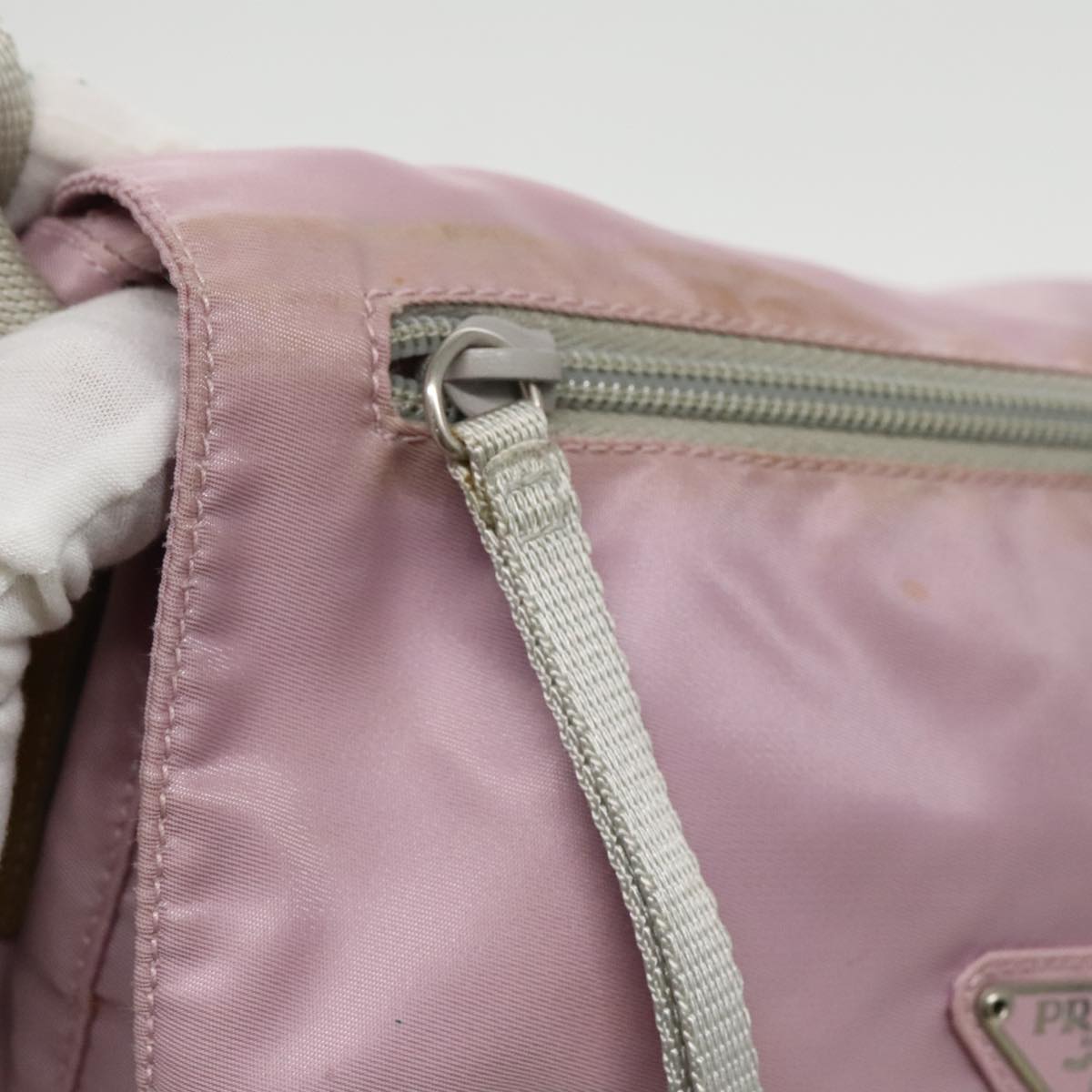 Prada Tessuto Pink Synthetic Shoulder Bag (Pre-Owned)