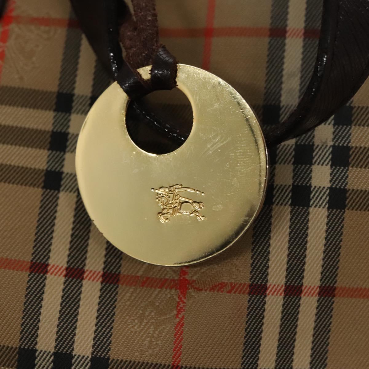 Burberry Nova Check Beige Canvas Shoulder Bag (Pre-Owned)