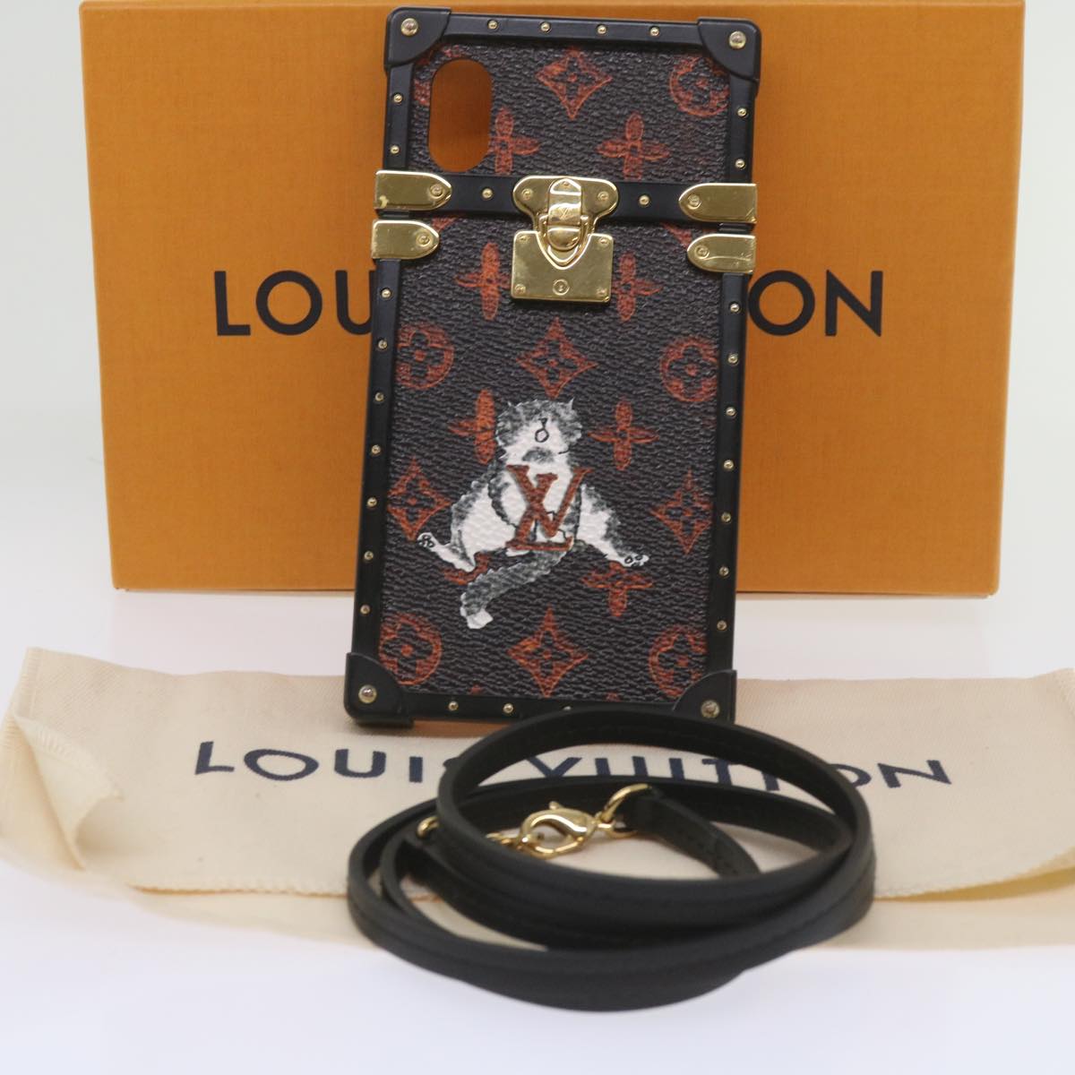 Louis Vuitton Etui Iphone Black Leather Phone Jewelry (Pre-Owned)