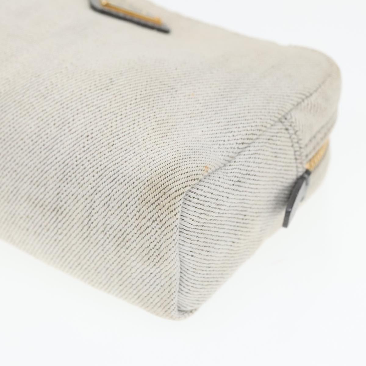 Prada Triangle Logo Beige Denim - Jeans Clutch Bag (Pre-Owned)