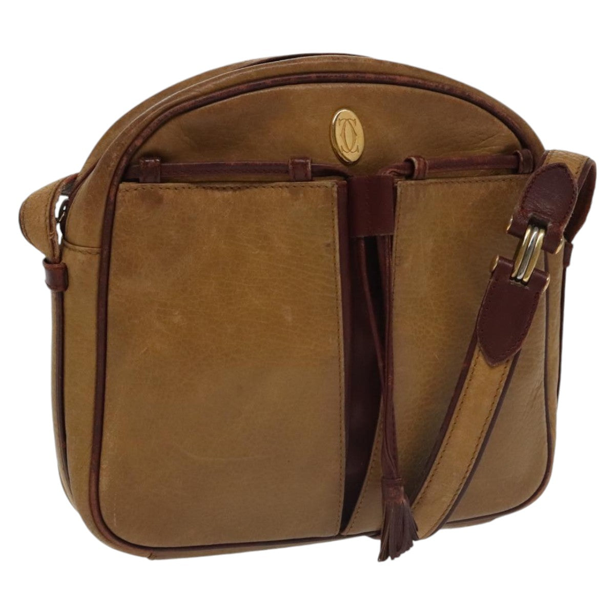 Cartier Must Line Brown Leather Shoulder Bag (Pre-Owned)
