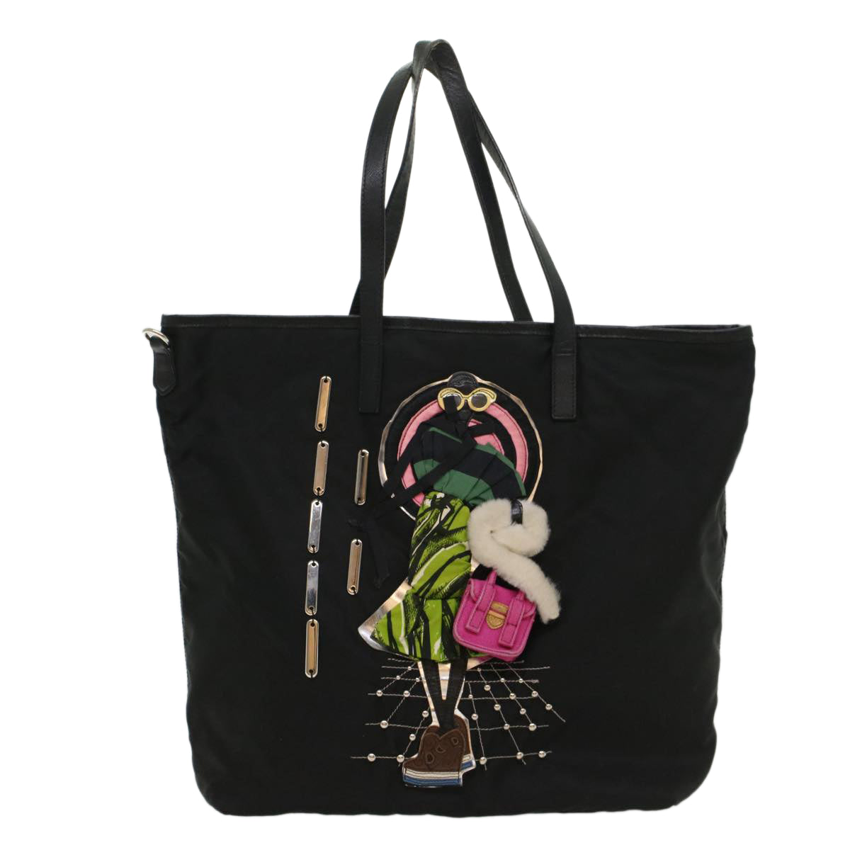 Prada Tessuto Black Synthetic Tote Bag (Pre-Owned)