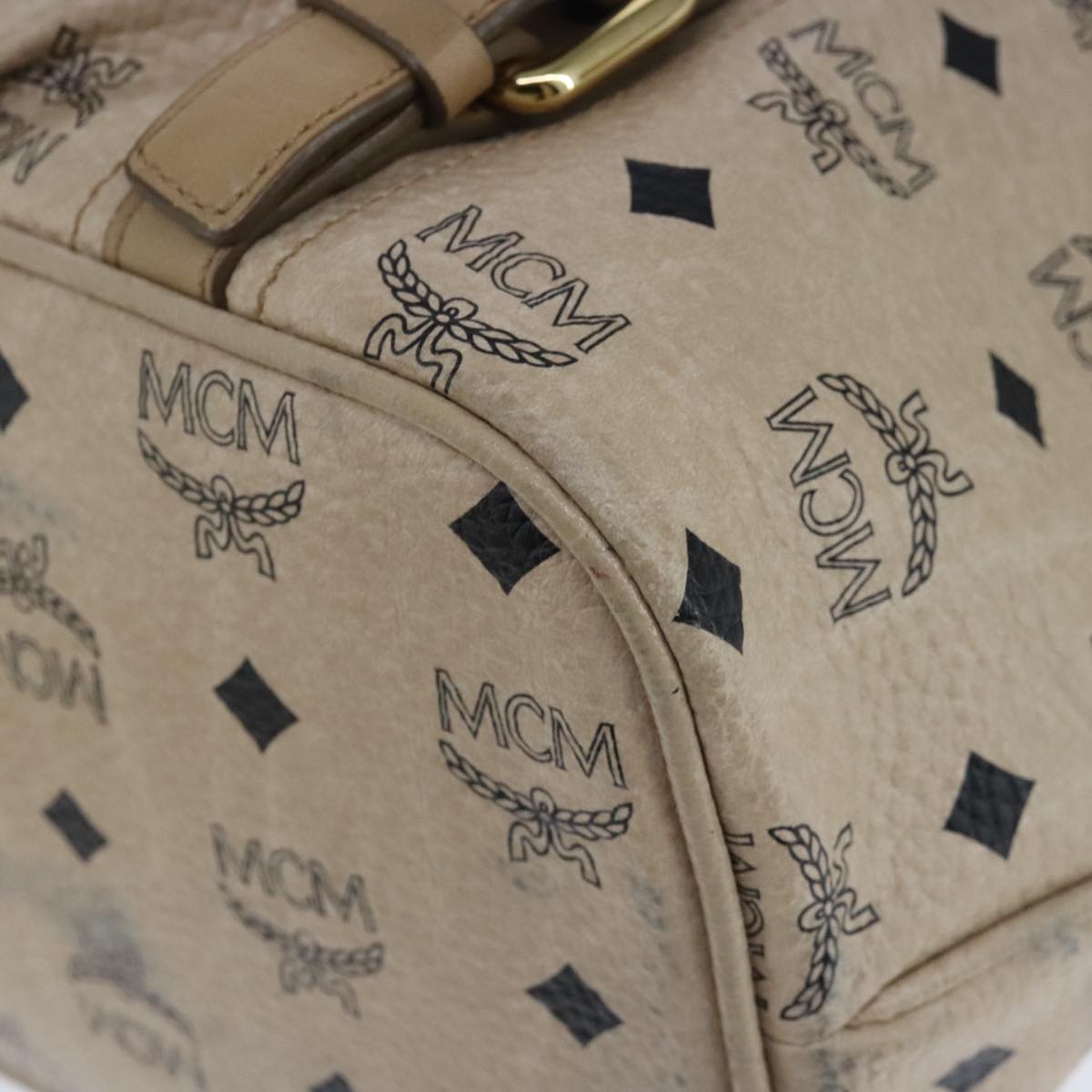 MCM Visetos Beige Canvas Tote Bag (Pre-Owned)