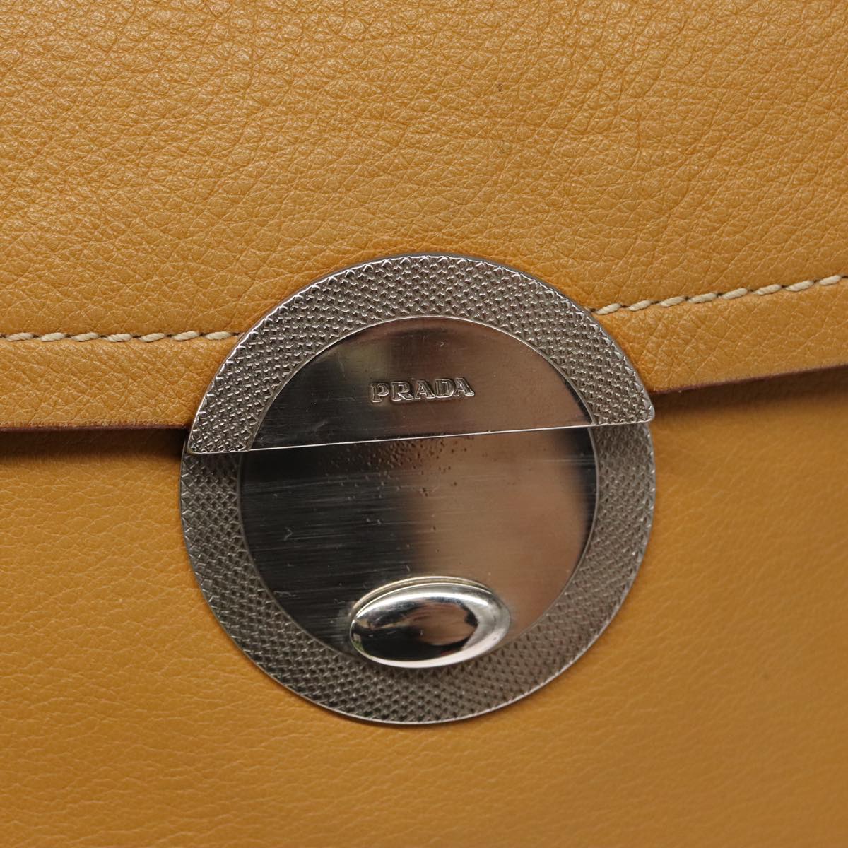 Prada Saffiano Camel Leather Shoulder Bag (Pre-Owned)