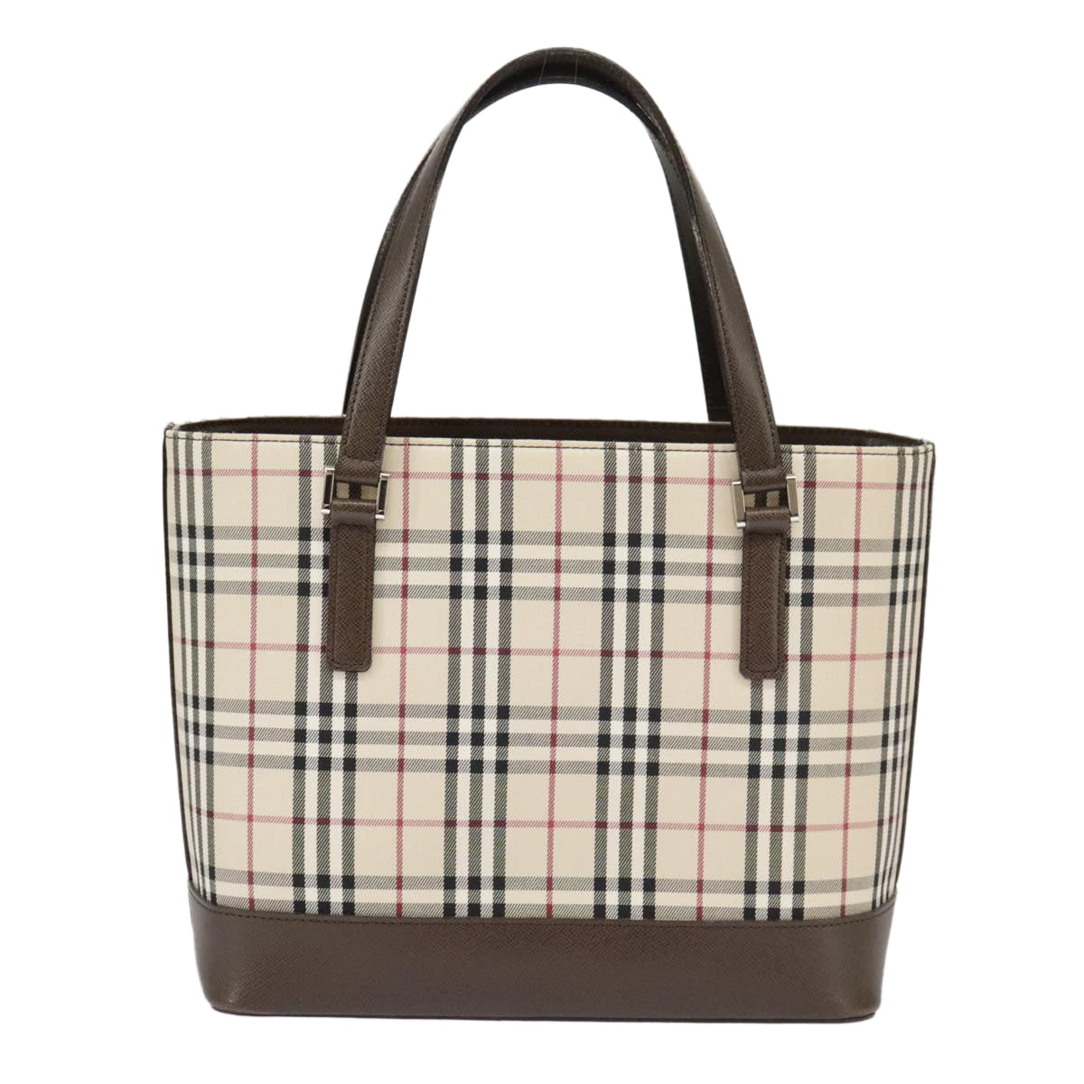 Burberry Nova Check Beige Canvas Handbag (Pre-Owned)