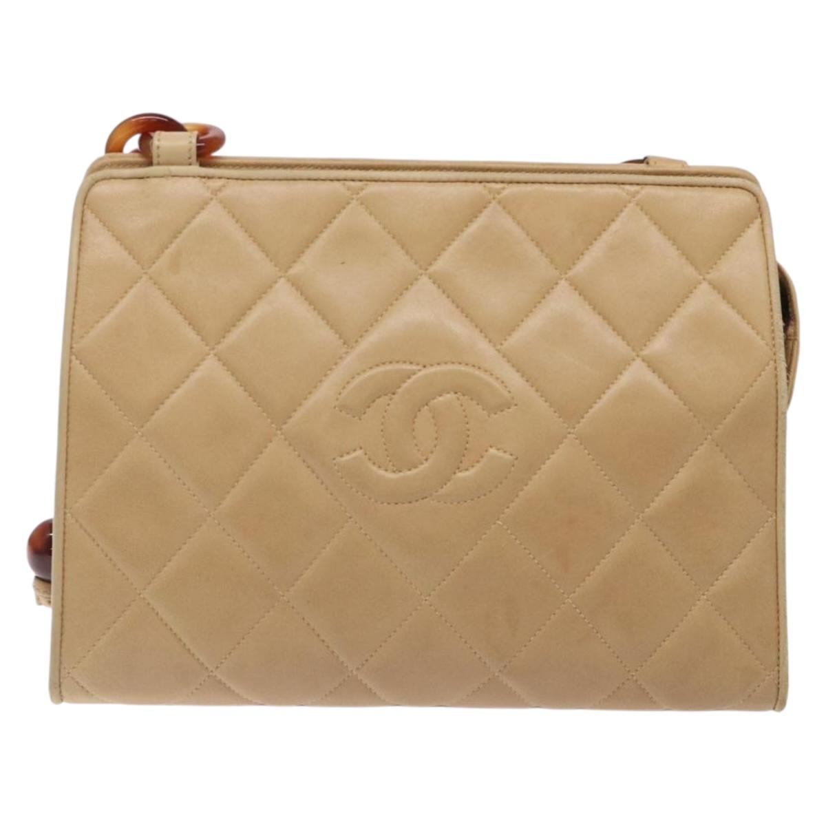 Chanel Camera Beige Leather Shoulder Bag (Pre-Owned)