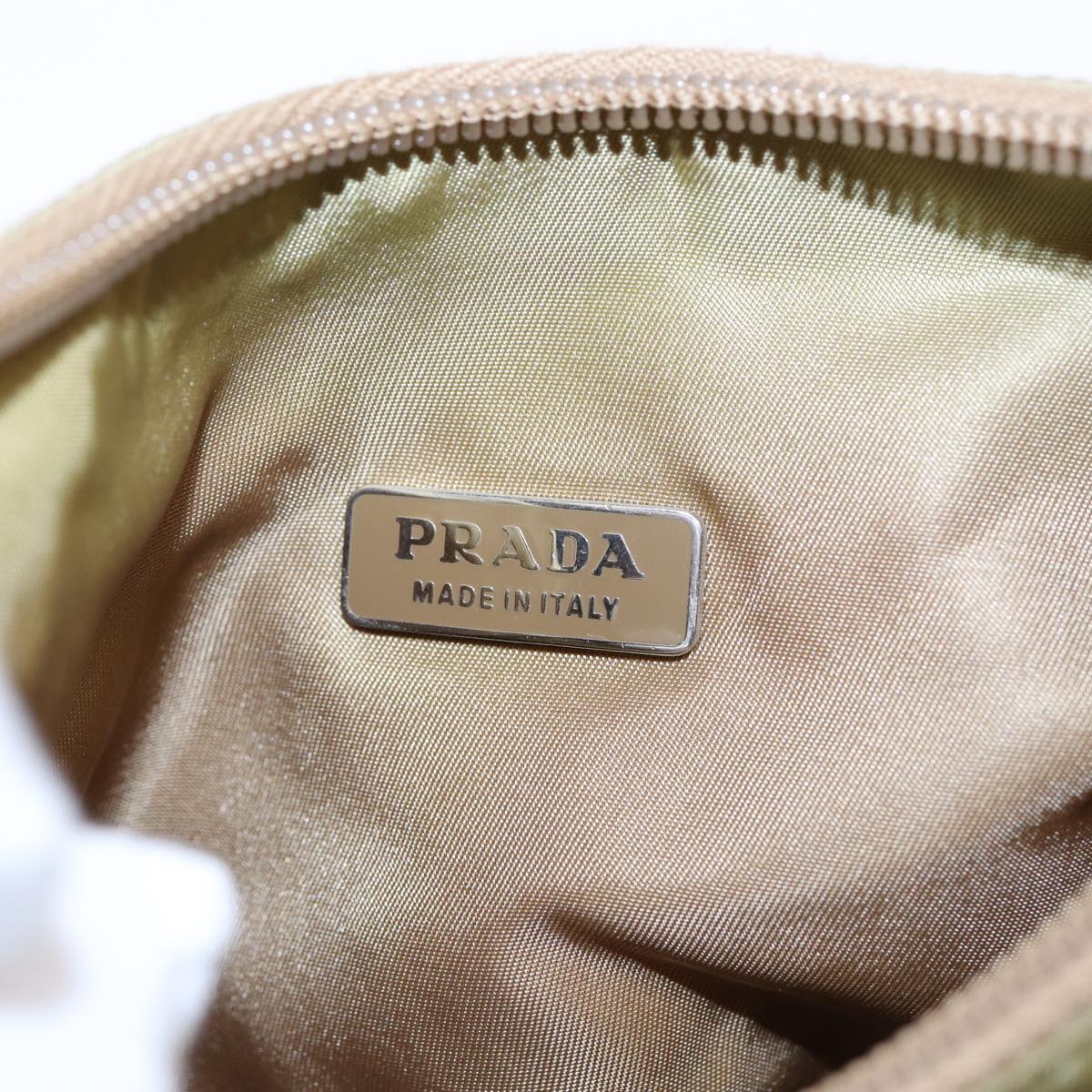 Prada Tessuto Beige Synthetic Handbag (Pre-Owned)