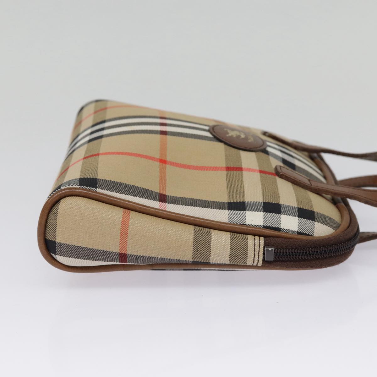 Burberry Nova Check Beige Canvas Handbag (Pre-Owned)