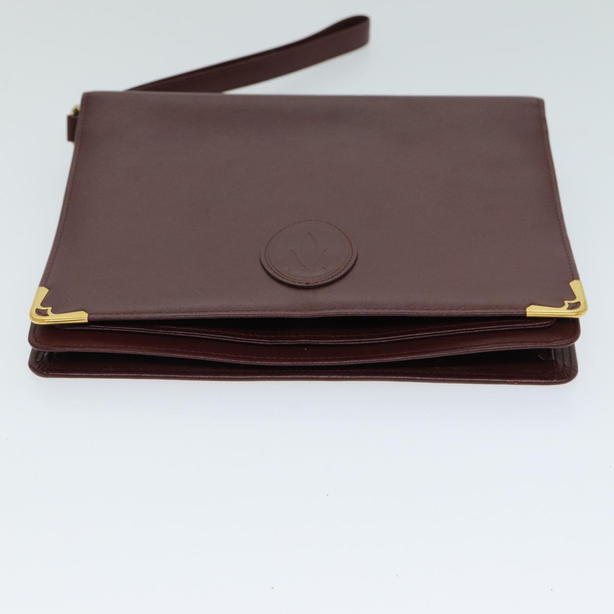 Cartier Must De Cartier Burgundy Leather Clutch Bag (Pre-Owned)