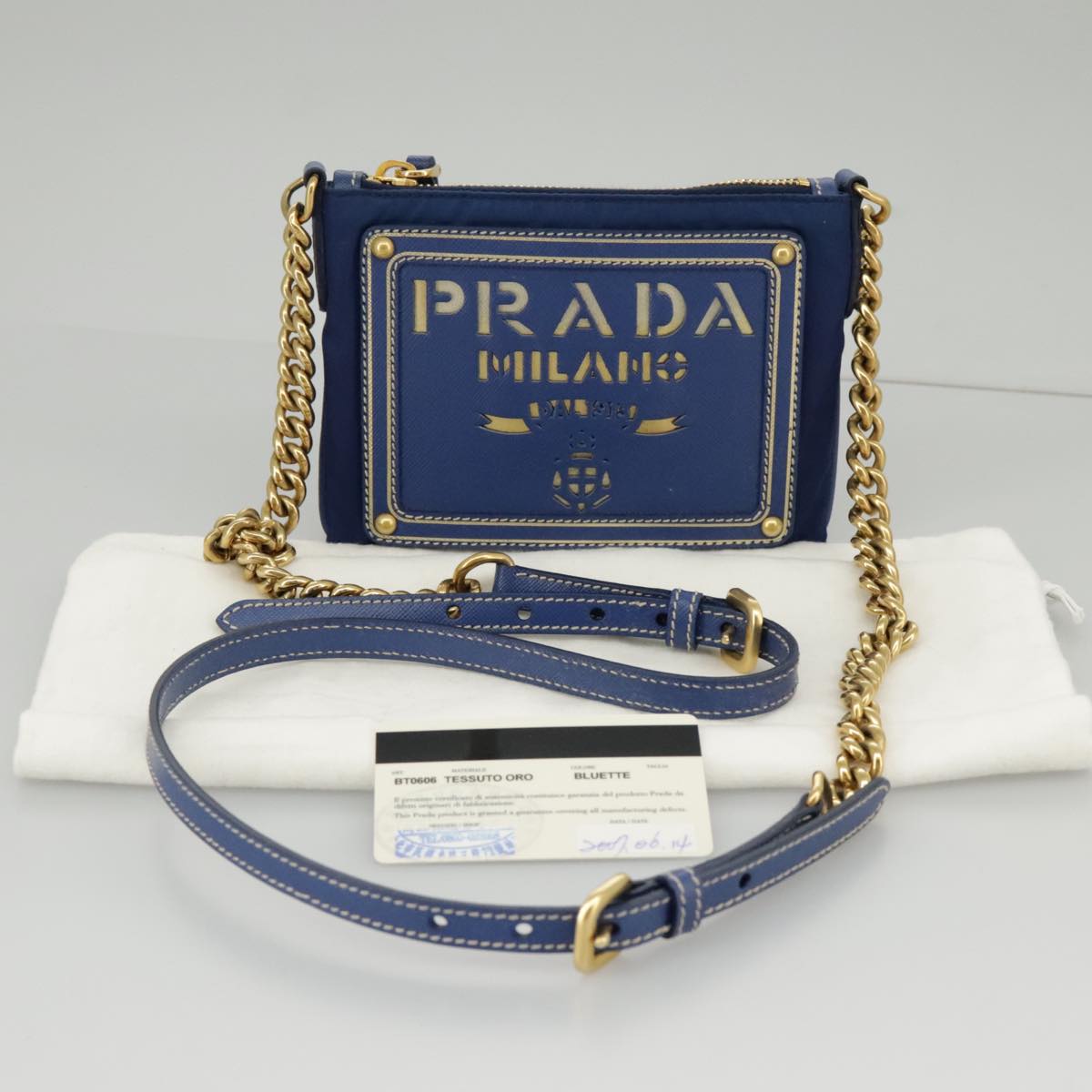 Prada Blue Synthetic Clutch Bag (Pre-Owned)