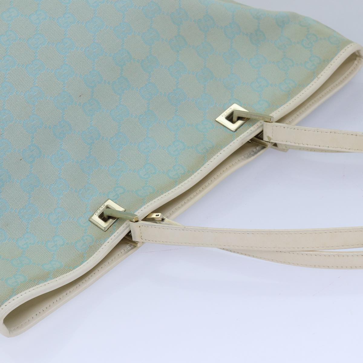 Gucci Gg Canvas Blue Canvas Tote Bag (Pre-Owned)