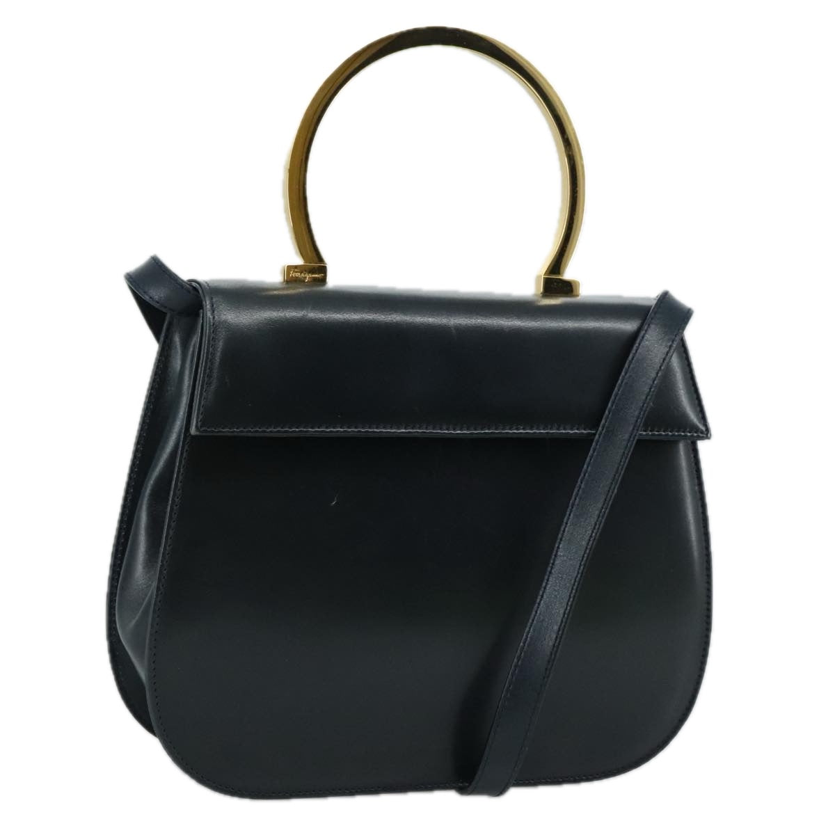 Salvatore Ferragamo Black Leather Handbag (Pre-Owned)