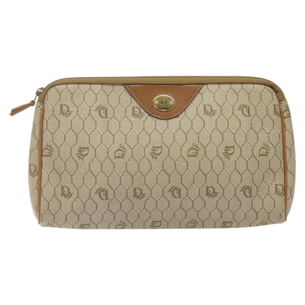 Dior Honeycomb Beige Leather Clutch Bag (Pre-Owned)