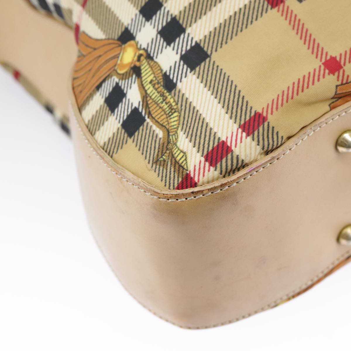 Burberry Nova Check Beige Canvas Shoulder Bag (Pre-Owned)