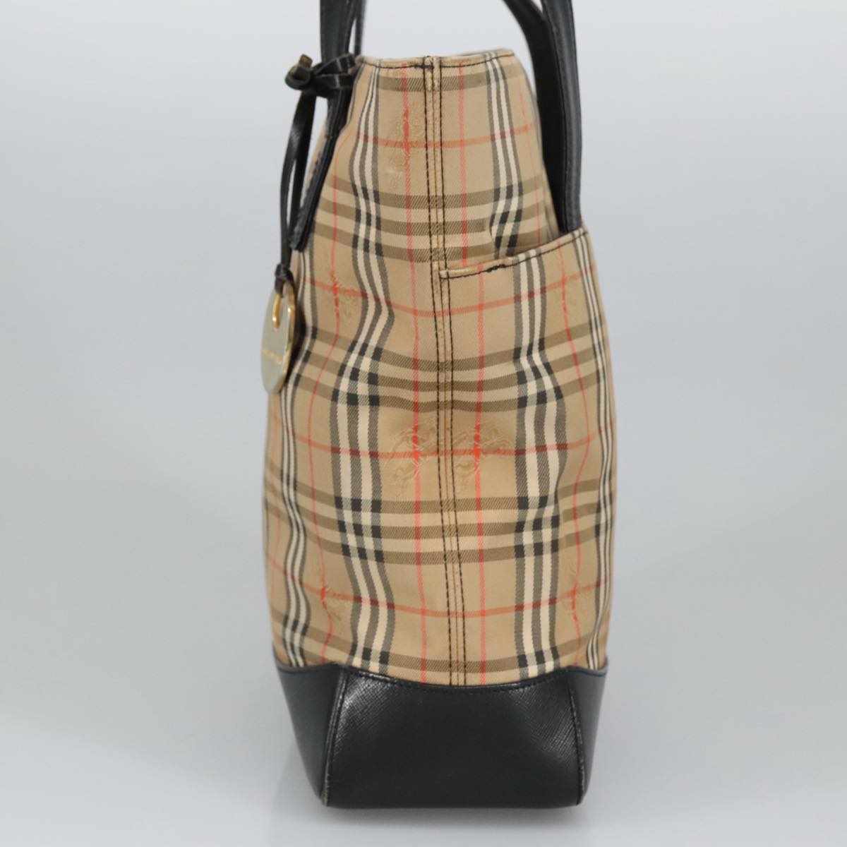 Burberry Nova Check Beige Canvas Shoulder Bag (Pre-Owned)
