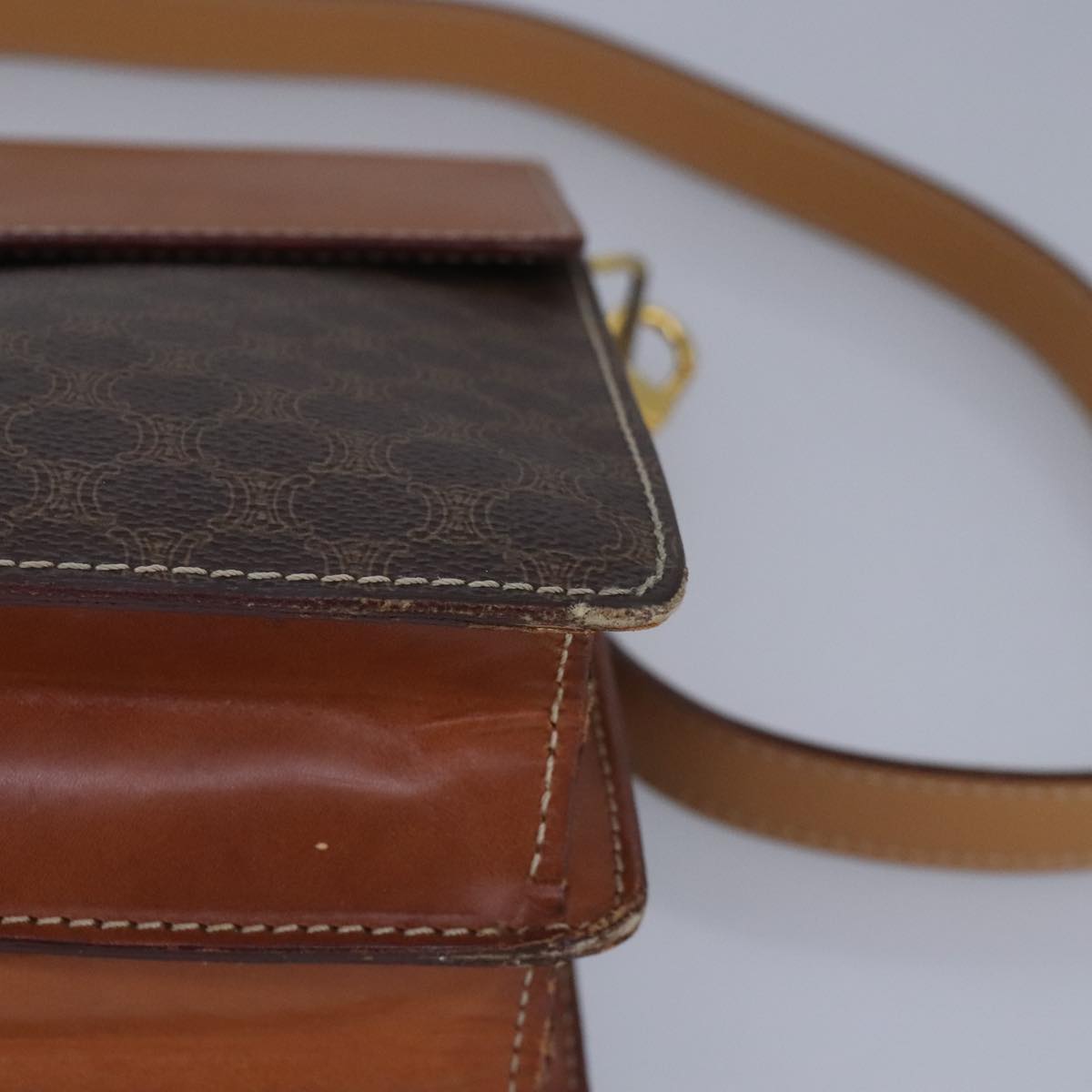 Céline Triomphe Brown Canvas Shoulder Bag (Pre-Owned)