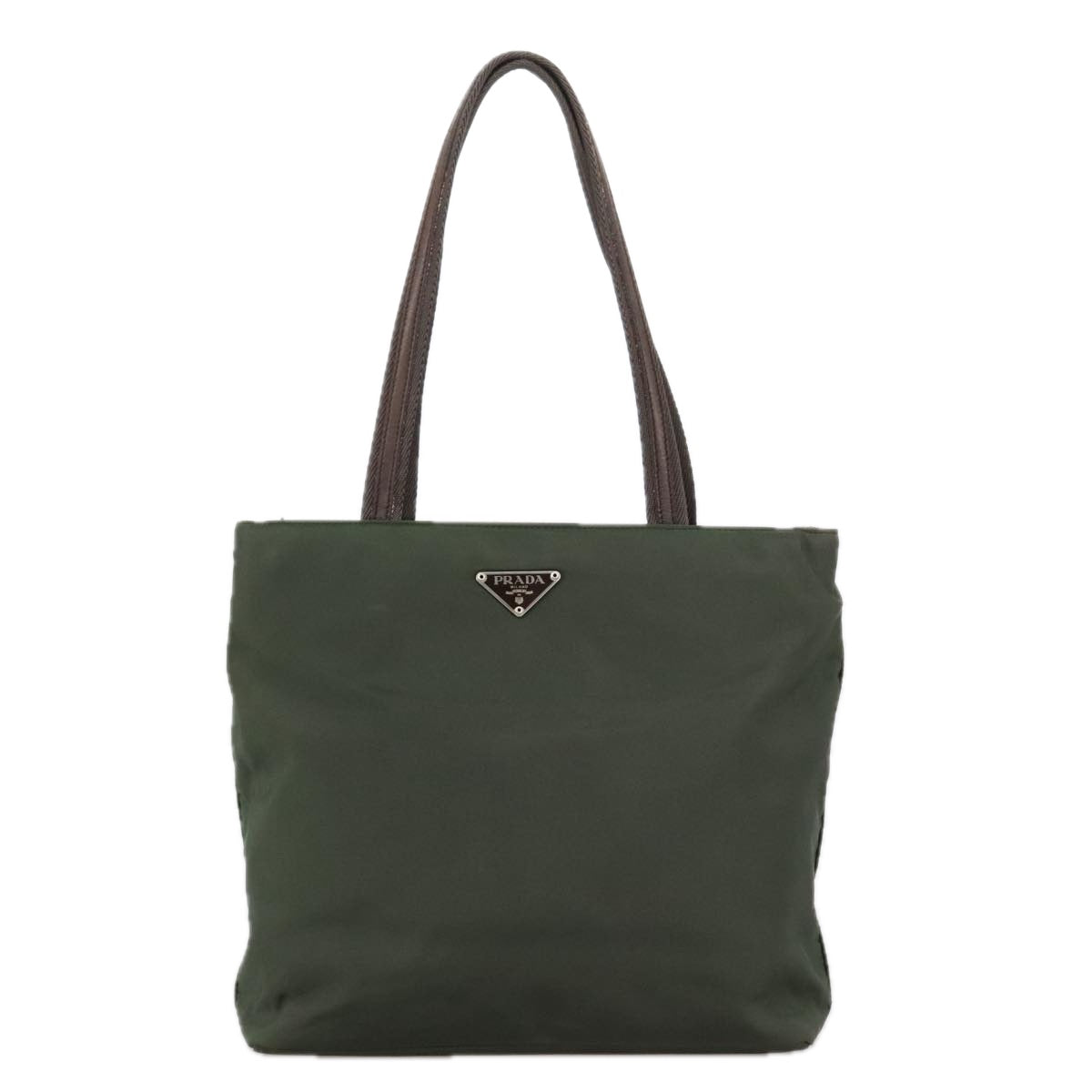Prada Khaki Synthetic Tote Bag (Pre-Owned)