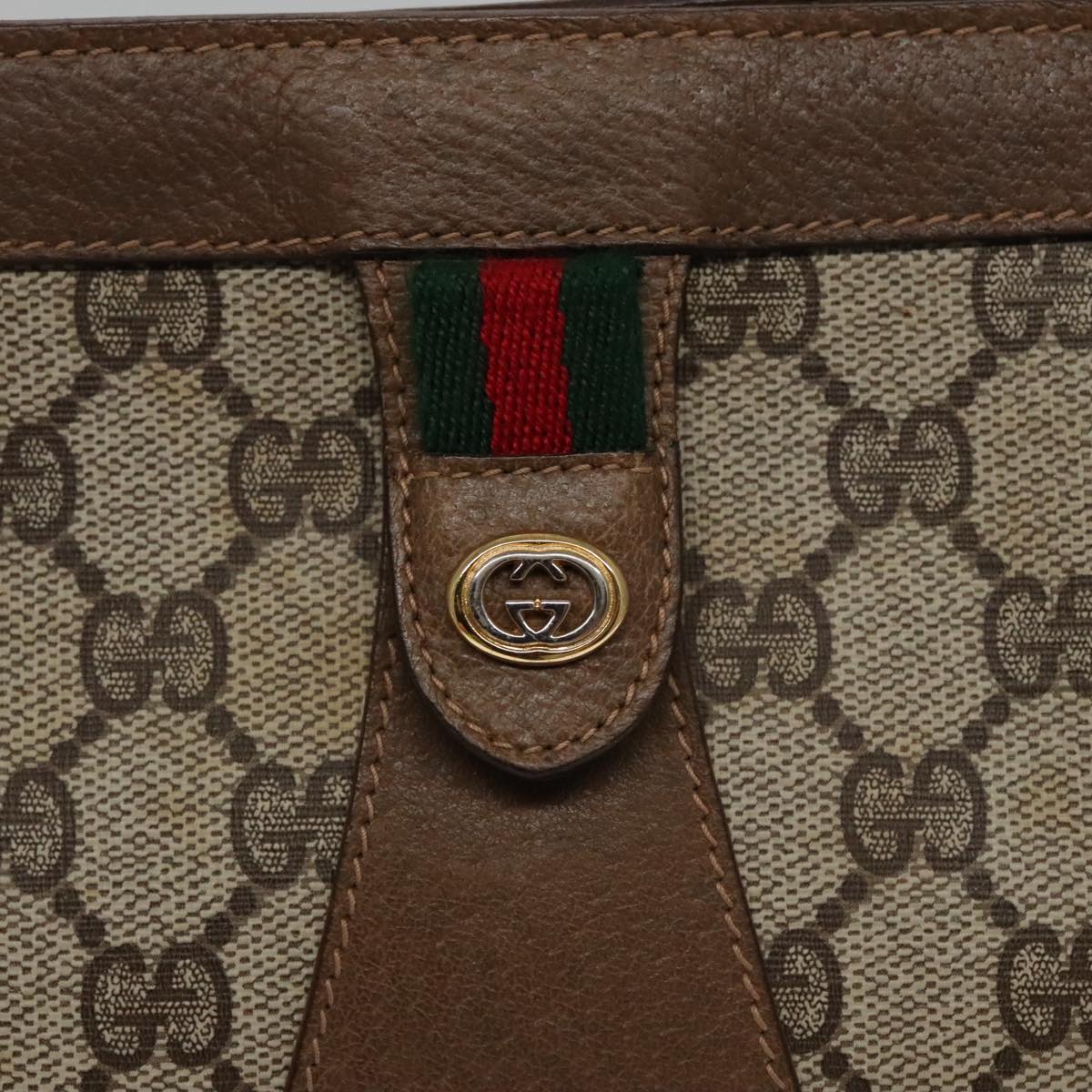 Gucci Sherry Beige Canvas Clutch Bag (Pre-Owned)