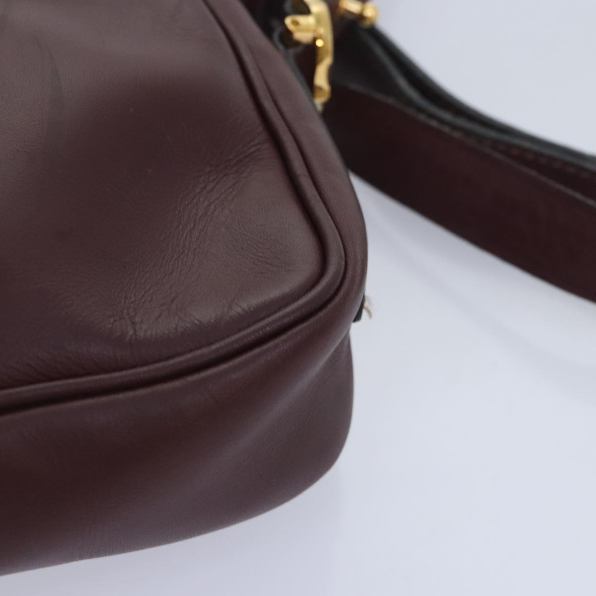Cartier Must De Cartier Burgundy Leather Shoulder Bag (Pre-Owned)