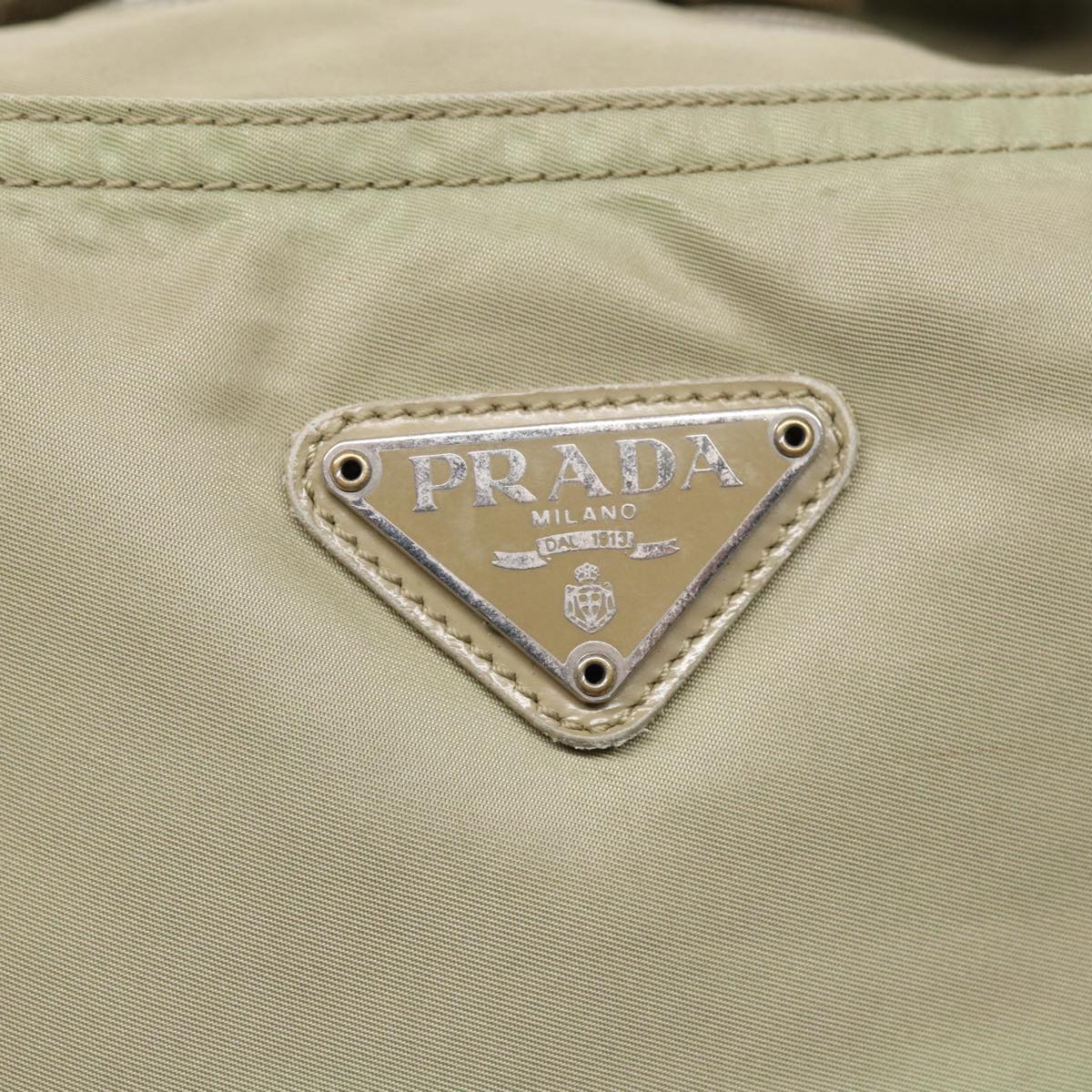 Prada Tessuto Beige Synthetic Tote Bag (Pre-Owned)