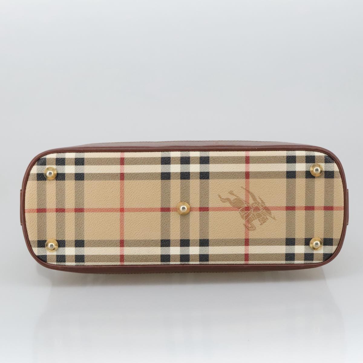 Burberry Nova Check Beige Canvas Handbag (Pre-Owned)