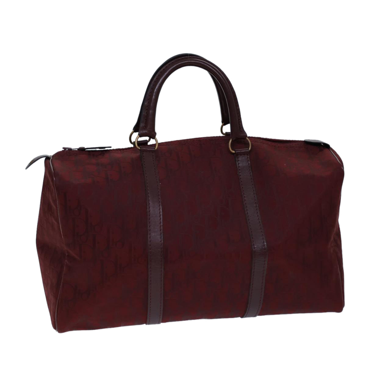 Dior Trotter Burgundy Canvas Travel Bag (Pre-Owned)