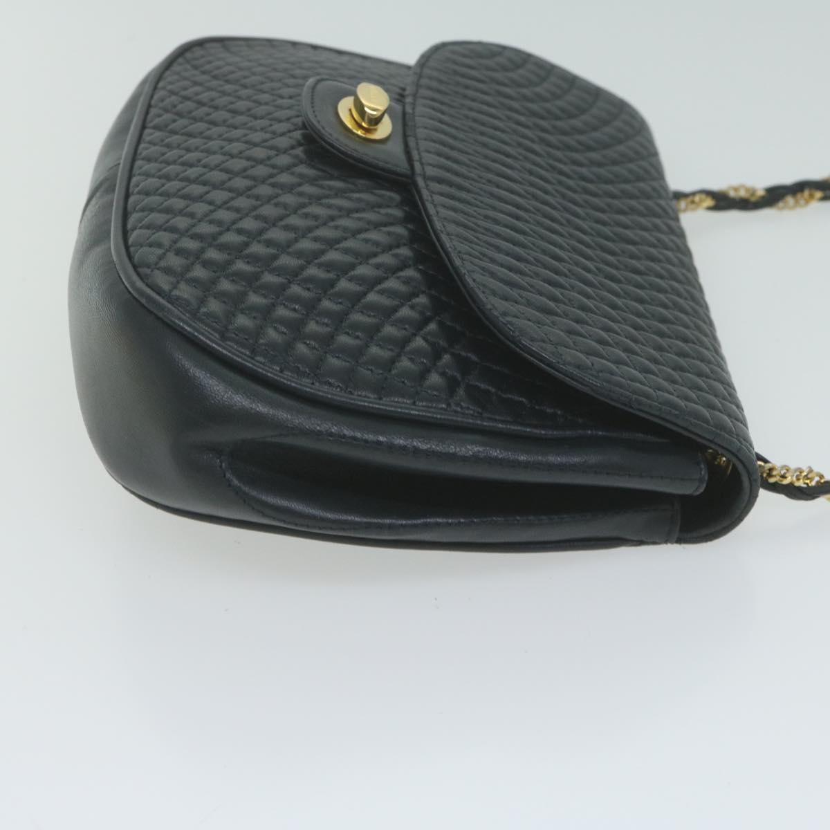 Bally Navy Leather Shoulder Bag (Pre-Owned)