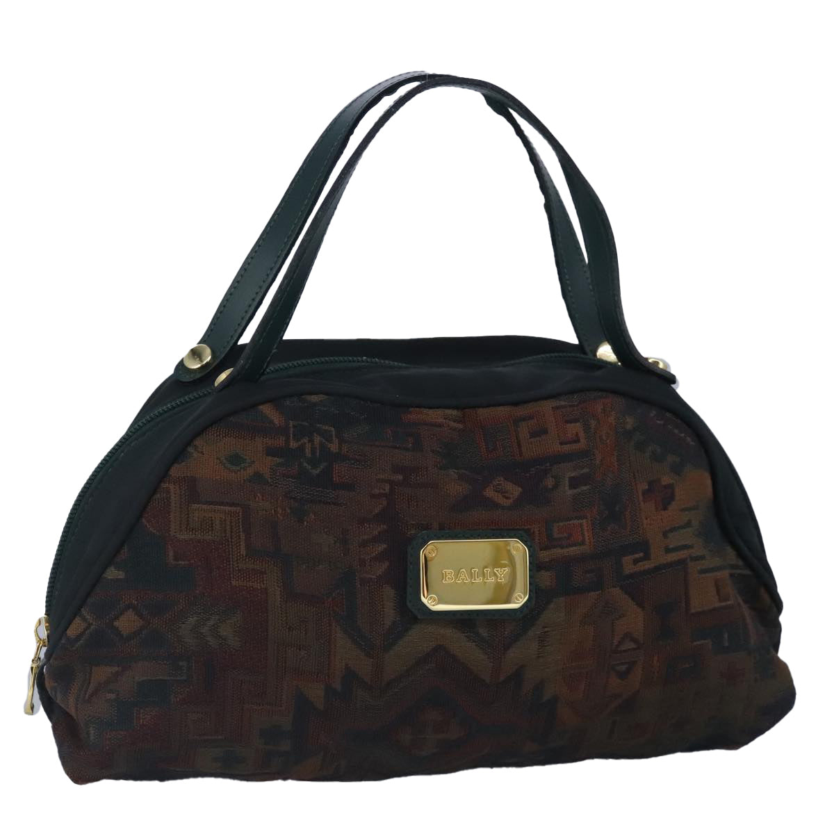 Bally Brown Canvas Handbag (Pre-Owned)