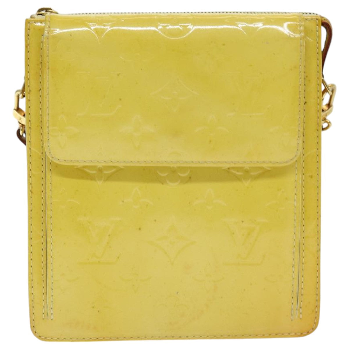 Louis Vuitton Mott Yellow Patent Leather Clutch Bag (Pre-Owned)