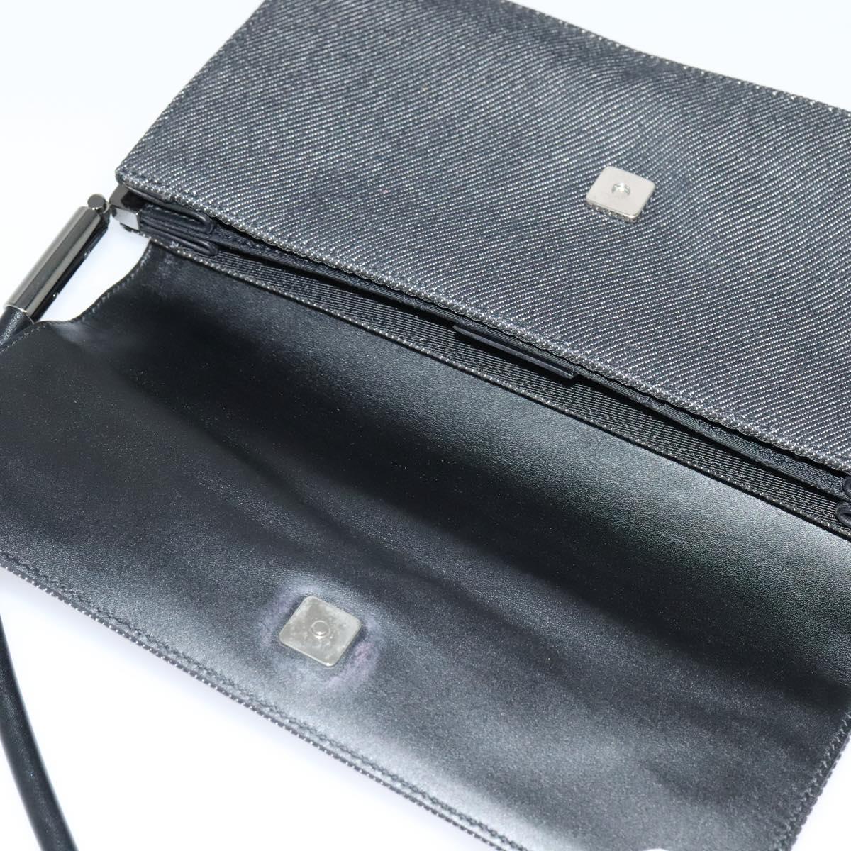 Gucci Gg Denim Black Canvas Shoulder Bag (Pre-Owned)