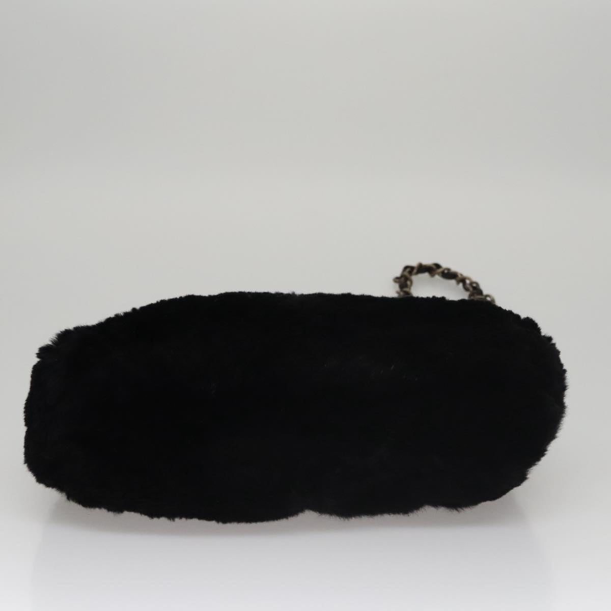Chanel Coco Mark Black Faux Fur Shoulder Bag (Pre-Owned)