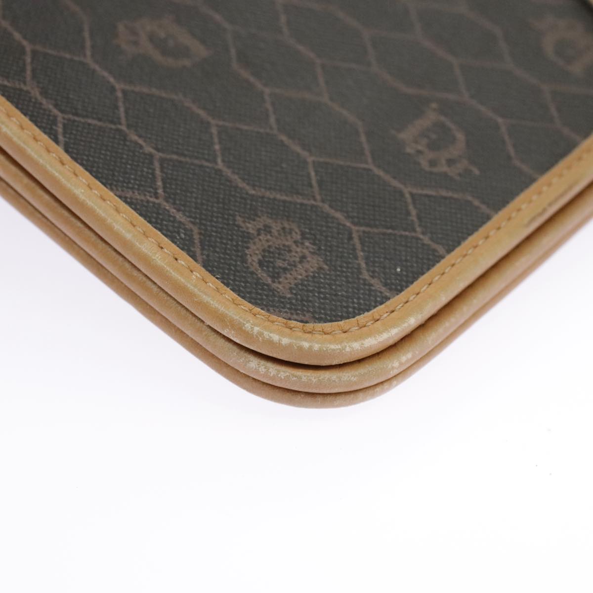 Dior Honeycomb Brown Canvas Shoulder Bag (Pre-Owned)