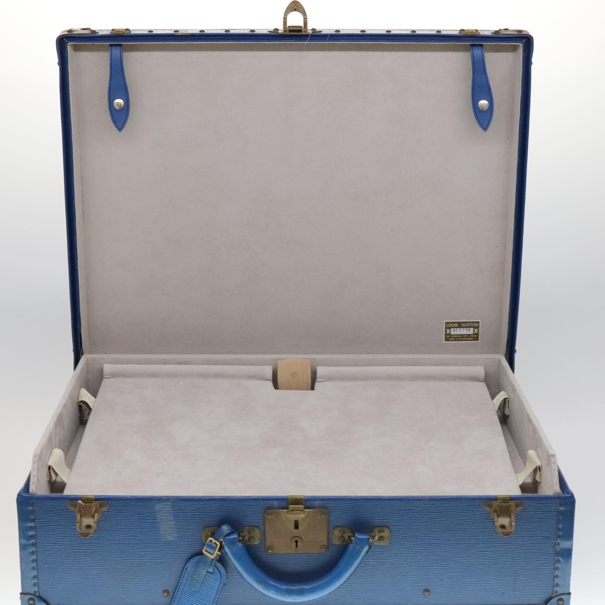 Louis Vuitton Trunk Blue Leather Travel Bag (Pre-Owned)