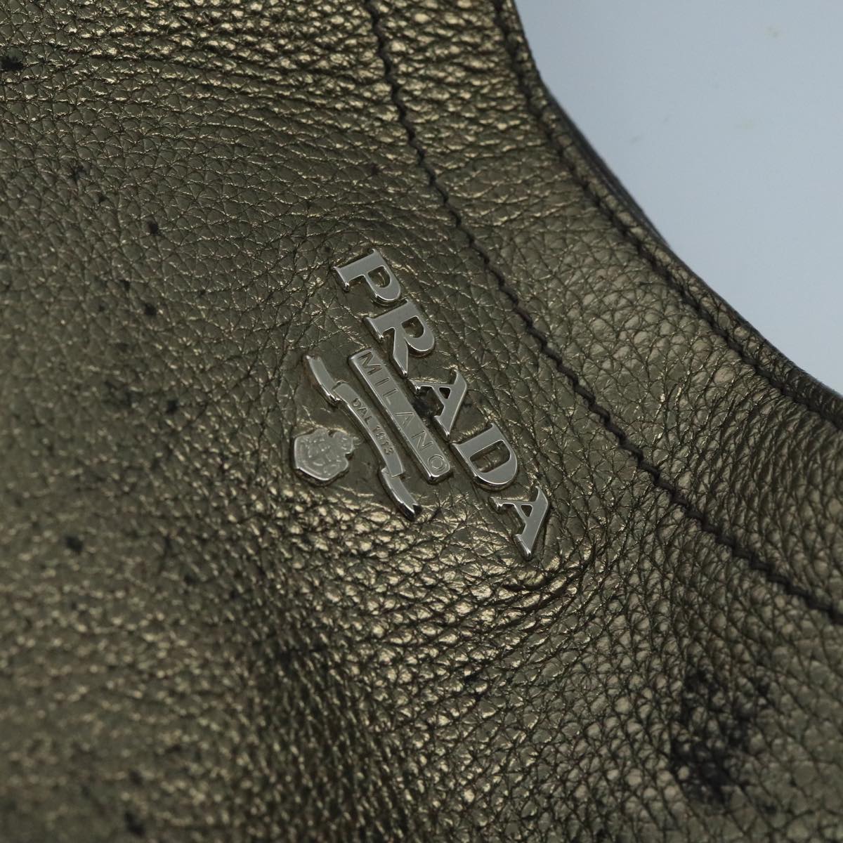 Prada Hobo Gold Leather Shoulder Bag (Pre-Owned)