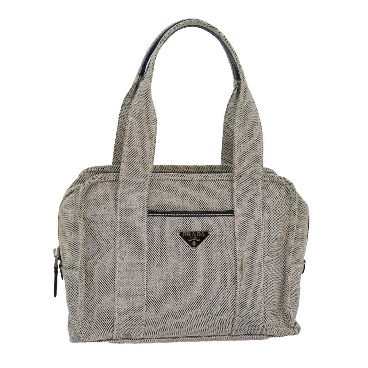 Prada Grey Canvas Handbag (Pre-Owned)