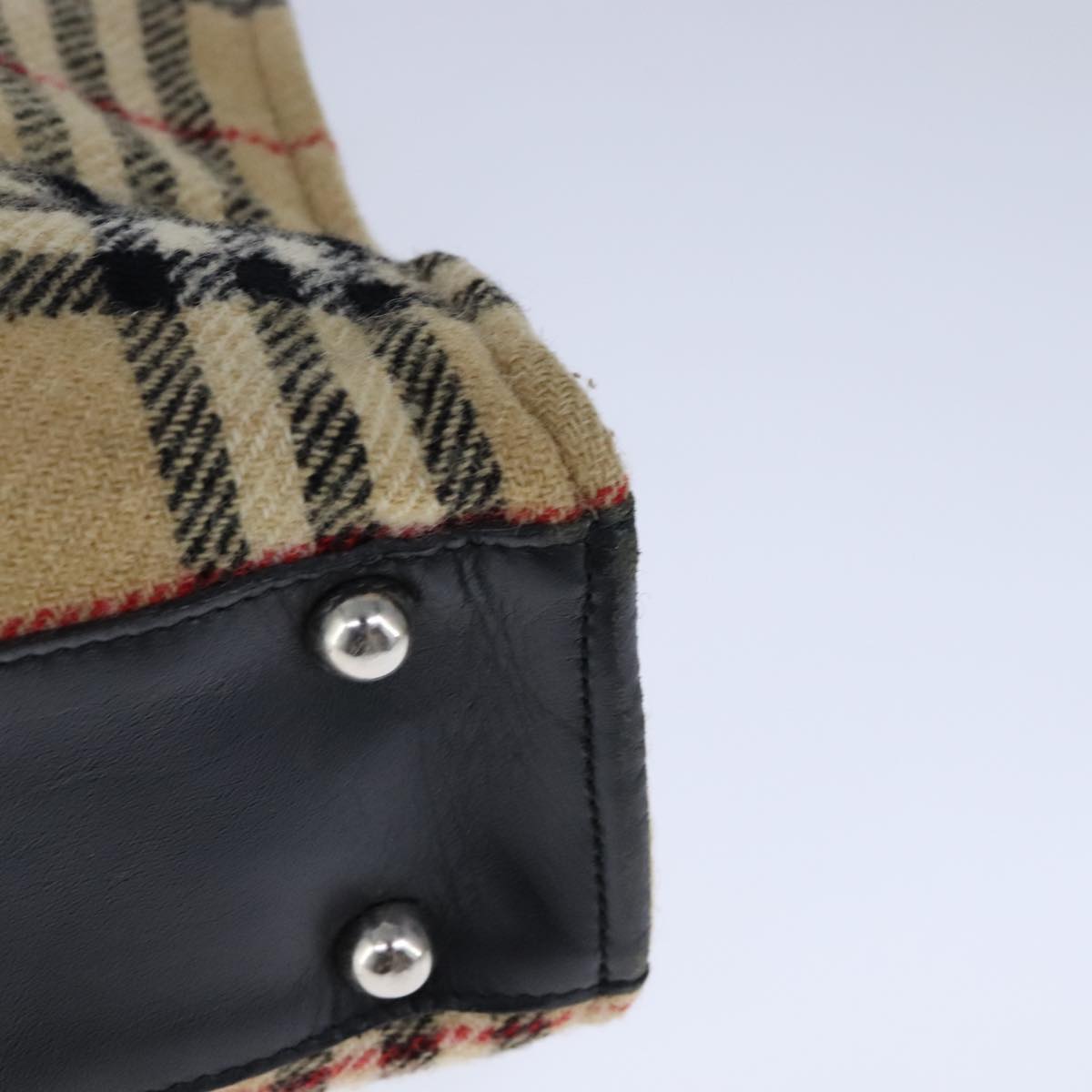 Burberry Nova Check Beige Cotton Handbag (Pre-Owned)