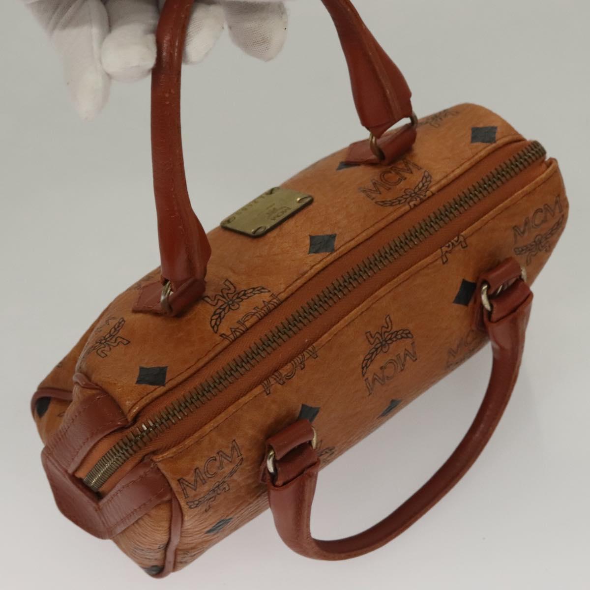 MCM Visetos Brown,Gold Canvas, Leather Travel Bag (Pre-Owned)