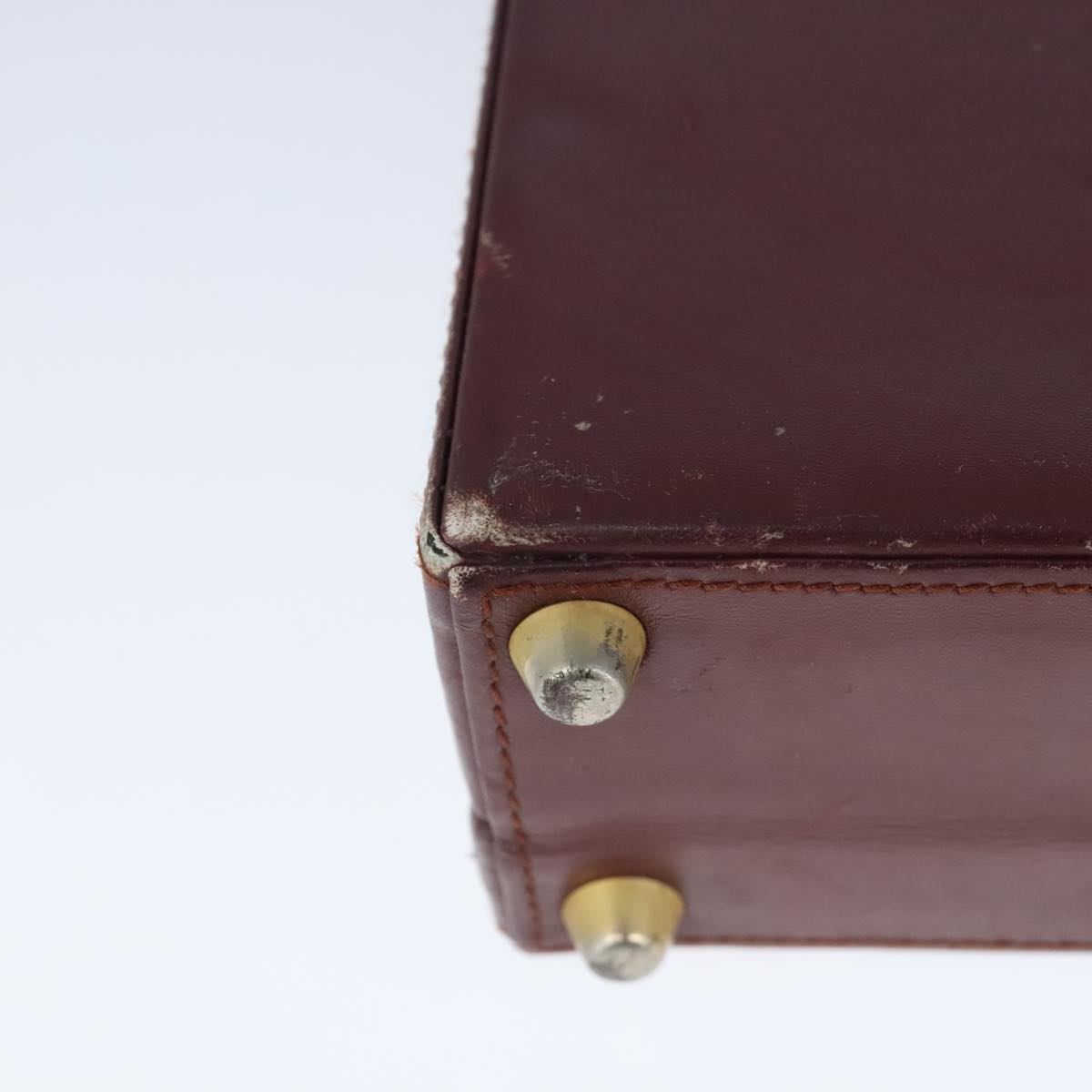 Cartier Must De Cartier Burgundy Leather Travel Bag (Pre-Owned)