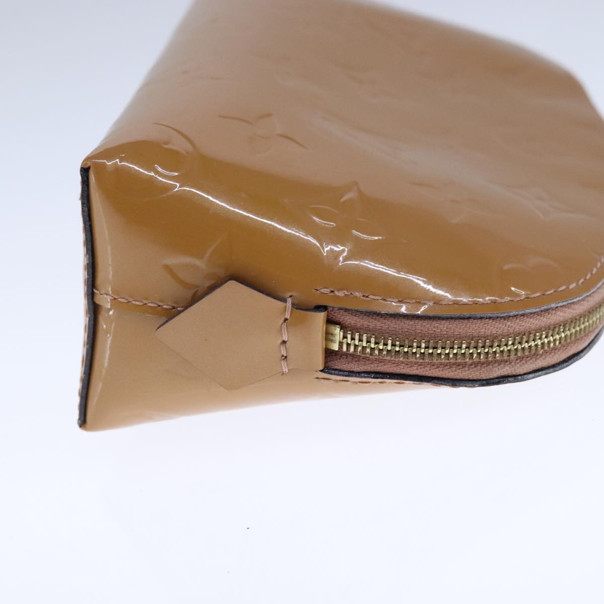 Louis Vuitton Cosmetic Pouch Brown Patent Leather Clutch Bag (Pre-Owned)