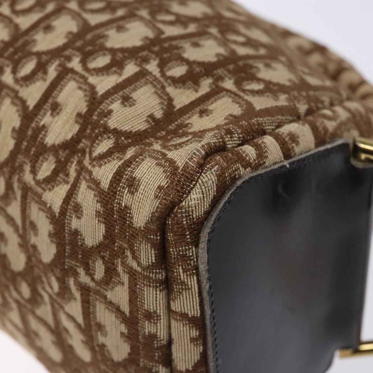 Dior Trotter Brown,Gold Canvas Shoulder Bag (Pre-Owned)