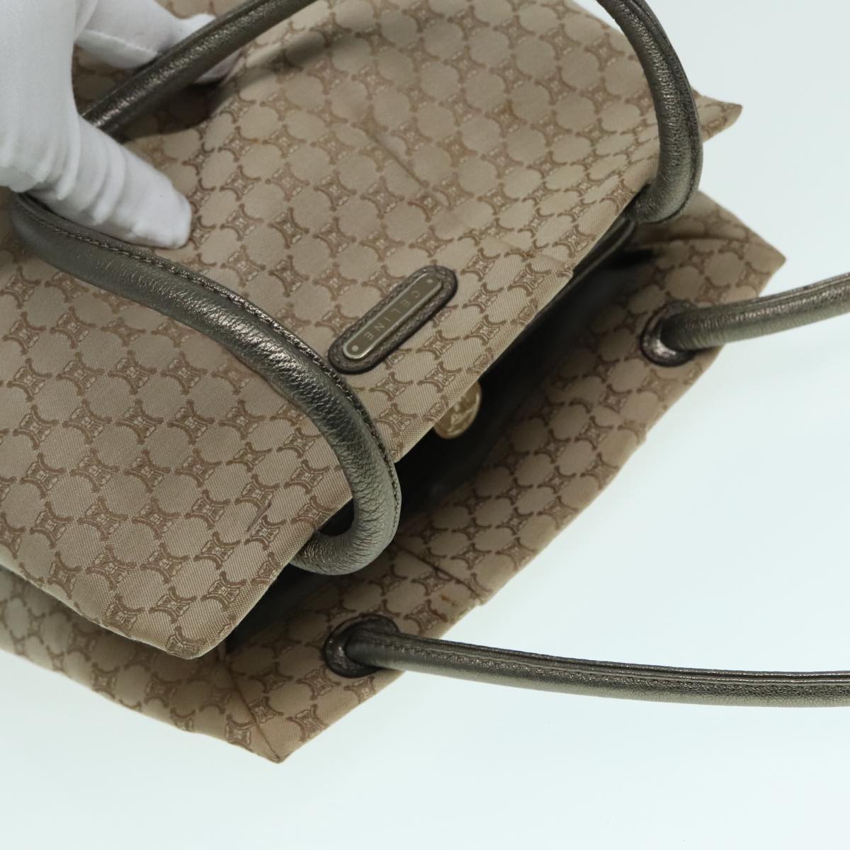 Céline Macadam Beige Canvas Shoulder Bag (Pre-Owned)