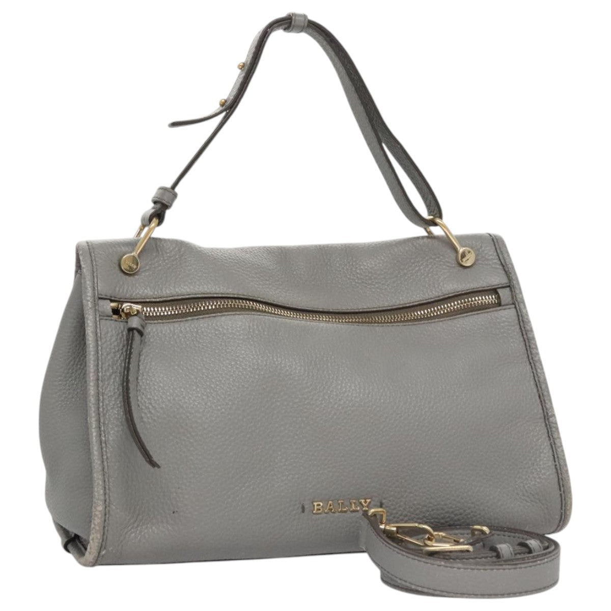 Bally Grey Leather Handbag (Pre-Owned)