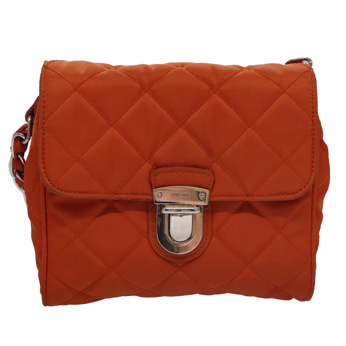 Prada Tessuto Orange Synthetic Shoulder Bag (Pre-Owned)