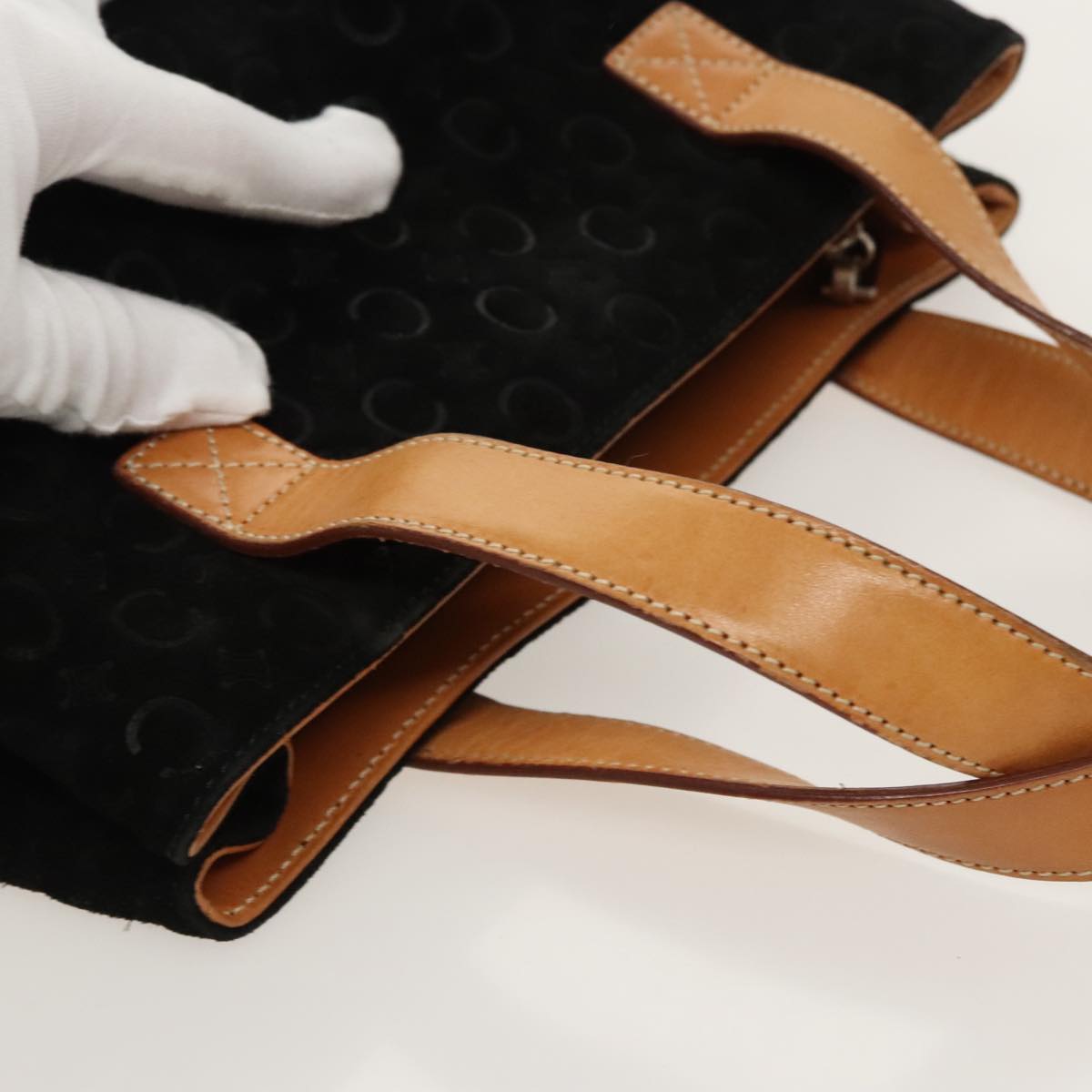 Céline C Black Suede Handbag (Pre-Owned)