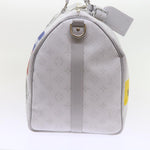 Louis Vuitton Keepall Bandouliere 50 White Canvas Travel Bag (Pre-Owned)