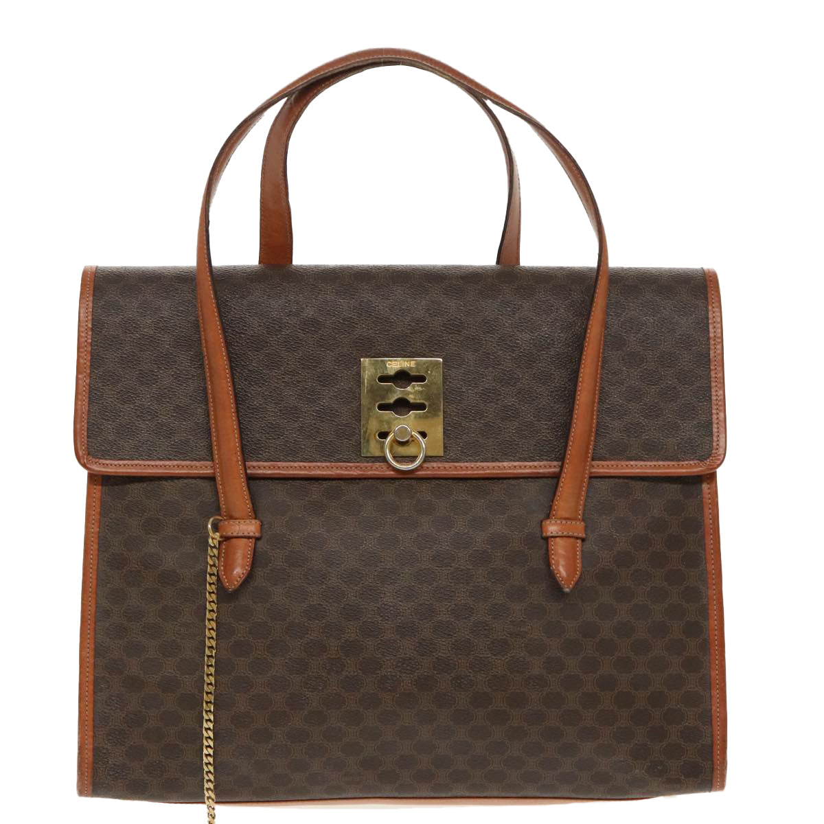 Céline Macadam Brown Canvas Shoulder Bag (Pre-Owned)