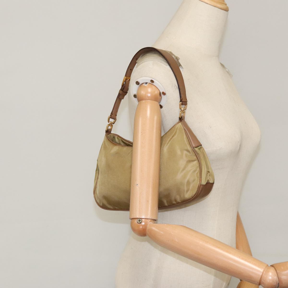 Prada Tessuto Beige Synthetic Handbag (Pre-Owned)