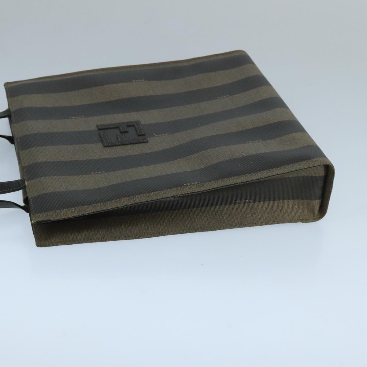 Fendi Pequin Brown Canvas Handbag (Pre-Owned)